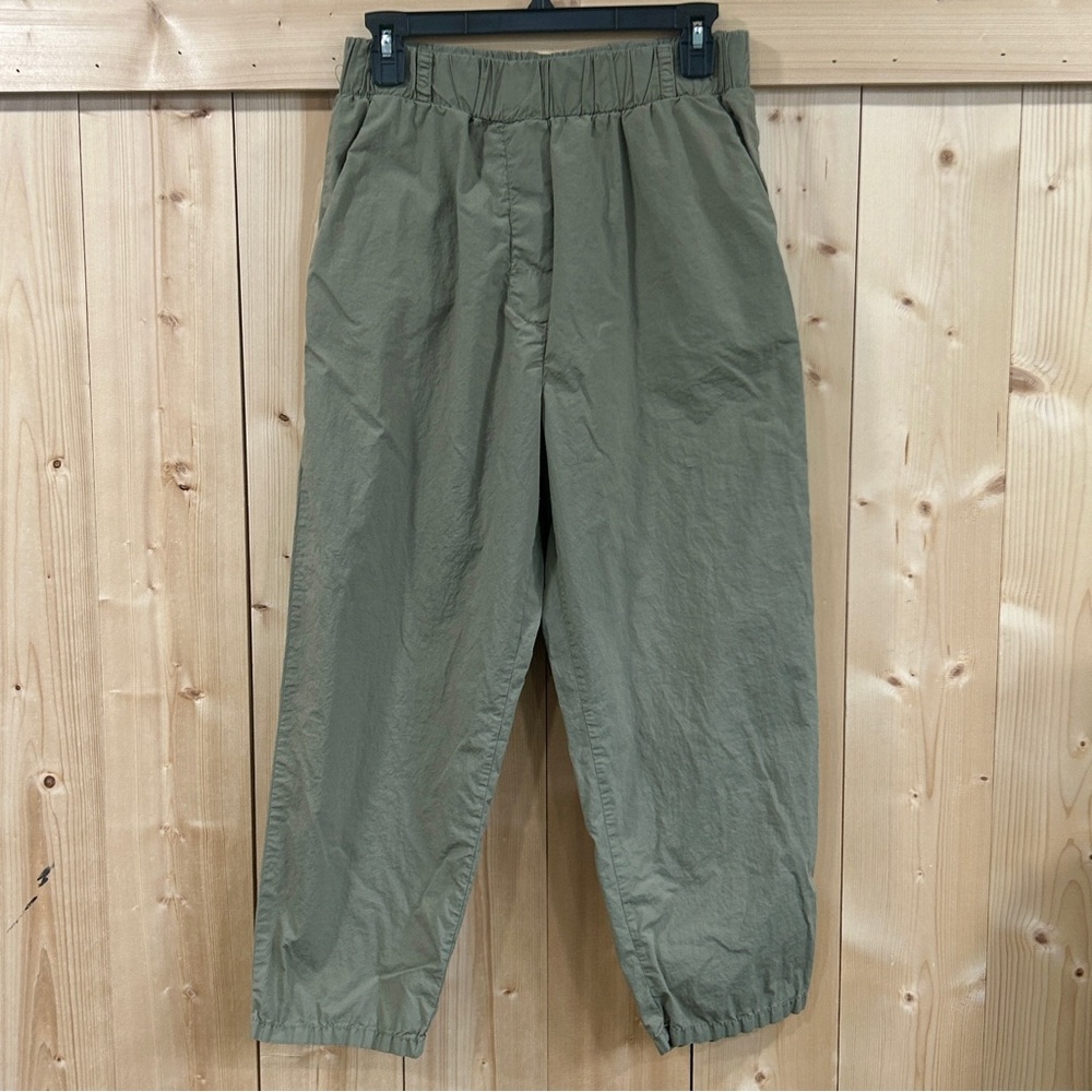 ZARA Woman Olive Green 100% Cotton Barrel Balloon Pants - Small